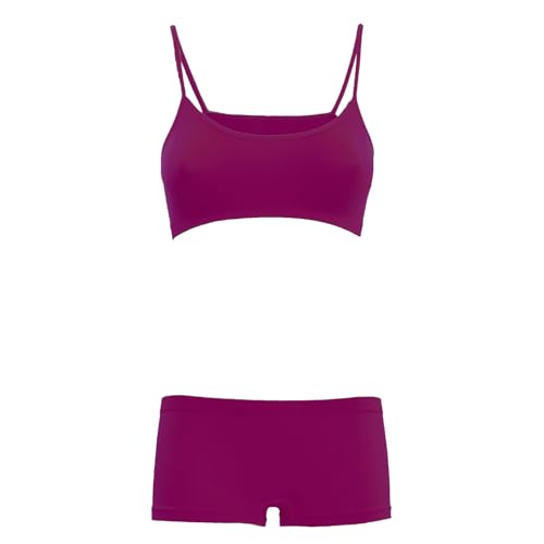 Toocool Mädchen-Unterwäsche-Anzug, Mädchen-BH und -Shorts für Tanz und Kunstturnen, Fitness-Unterwäsche und Sportkleidung für Kinder LO-TZ078 [12-14, Bratsche] von Toocool