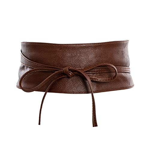 Toocool - Obi-Gürtel für Damen, Kunstleder-Bund, Taillengürtel Damen Breit Hüftgürtel ST-2087 [Eine Größe, Braun] von Toocool