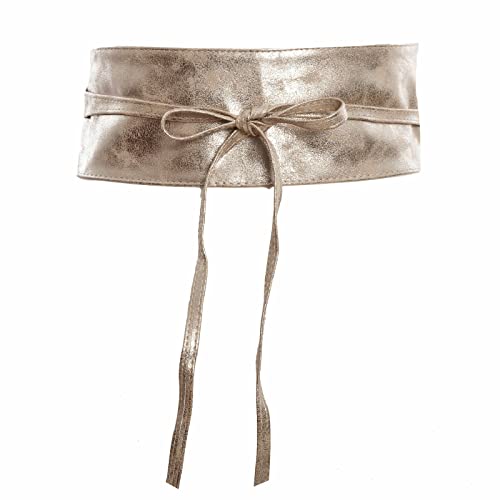 Toocool - Obi-Gürtel für Damen, Kunstleder-Bund, Taillengürtel Damen Breit Hüftgürtel ST-2087 [Eine Größe, Gold] von Toocool