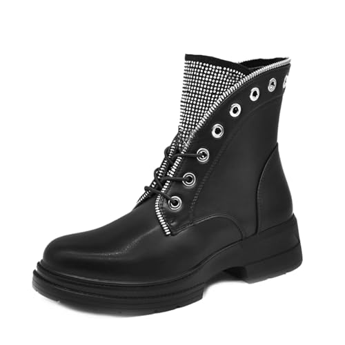 Toocool Stiefel Damen Stiefeletten Strass Amphibien Biker Winter Schuhe G621, G621 1, 38 EU von Toocool