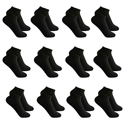 Toocool - Stock 12 Paar Knöchelsocken Herren Damen Baumwolle ZA-115, Schwarz für Herren., Einheitsgröße von Toocool