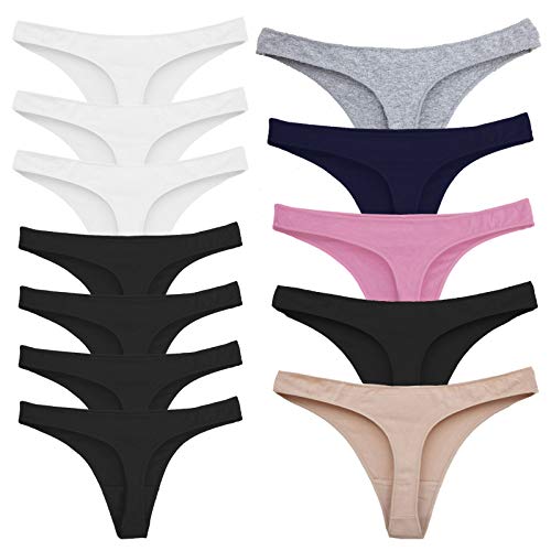 Toocool - 12er-Pack Damen-String aus Baumwolle, Damen-Slips, String, dehnbarer String 12 Stück, Strings & Tangas für Damen 368-12 [S-M, Mehrfarbig 2] von Toocool