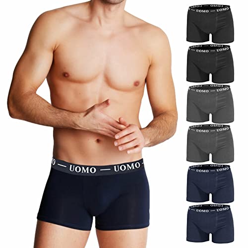 Toocool Stock 6 Stück Boxershorts für Herren, Basic, Unterwäsche, Baumwolle, Lotto F1012-6, mehrfarbig, XXXL von Toocool