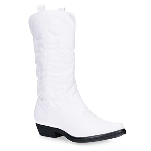 Toocool Texani Cowboy Western Camperos Winterschuhe 2C8X9003, Q8x5732 2 Weiß, 39 EU von Toocool