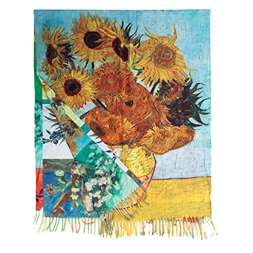 Toocool Unisex Schal Stola Klimt Van Gogh Kandinsky Monet Foulard Kunstgemälde 70x170cm Tuch Berühmte Meisterwerke Tragbare Kunst A001 [Eine Größe, Sonnenblumen] von Toocool
