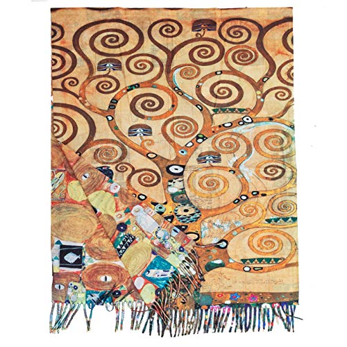 Toocool Unisex Schal Stola Klimt Van Gogh Kandinsky Monet Foulard Kunstgemälde 70x170cm Tuch Berühmte Meisterwerke Tragbare Kunst A001 [Eine Größe, Baum des Lebens] von Toocool