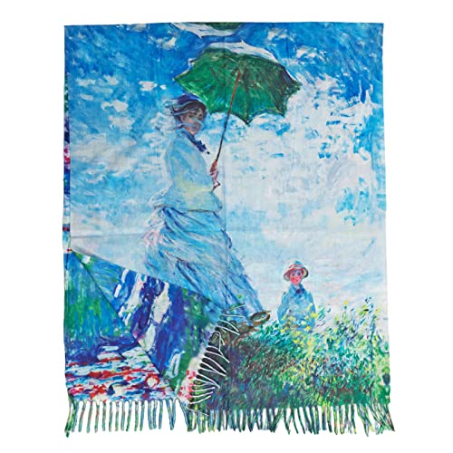 Toocool Unisex Schal Stola Klimt Van Gogh Kandinsky Monet Foulard Kunstgemälde 70x170cm Tuch Berühmte Meisterwerke Tragbare Kunst A001 [Eine Größe, Frau mit Regenschirm] von Toocool