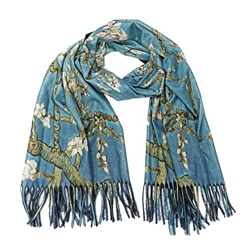 Toocool Unisex Schal Stola Klimt Van Gogh Kandinsky Monet Foulard Kunstgemälde 70x170cm Tuch Berühmte Meisterwerke Tragbare Kunst A001 [Eine Größe, Mandelbaum] von Toocool