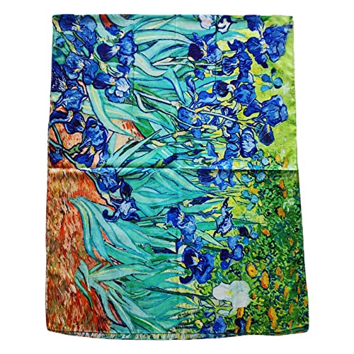 Toocool Unisex Schal Stola Klimt Van Gogh Frida Monet Foulard Kunstgemälde 70x180cm Tuch Berühmte Meisterwerke Satin YH [Eine Größe, Yh-110 Iris] von Toocool