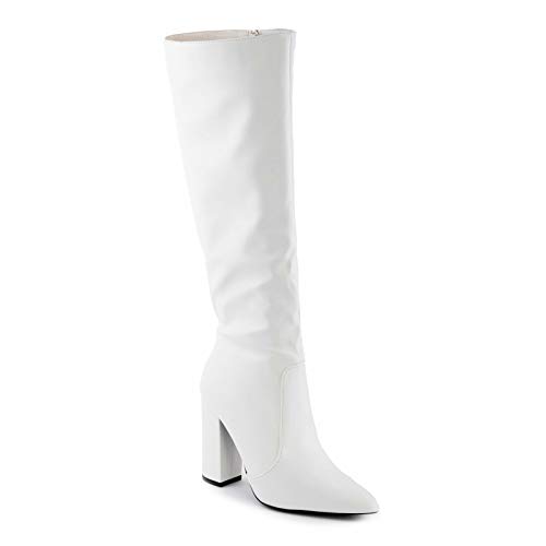 Toocool Stiefel für Damen, Knie-Zehen, hohe Absätze, Stiefel, X8056, Weiß, 36 EU von Toocool