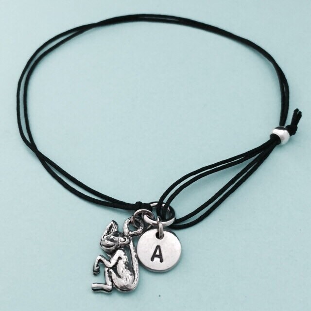 Affe Kordel Armband, Bettelarmband, Verstellbares Personalisiertes Ursprüngliches Monogramm von Toodaughters