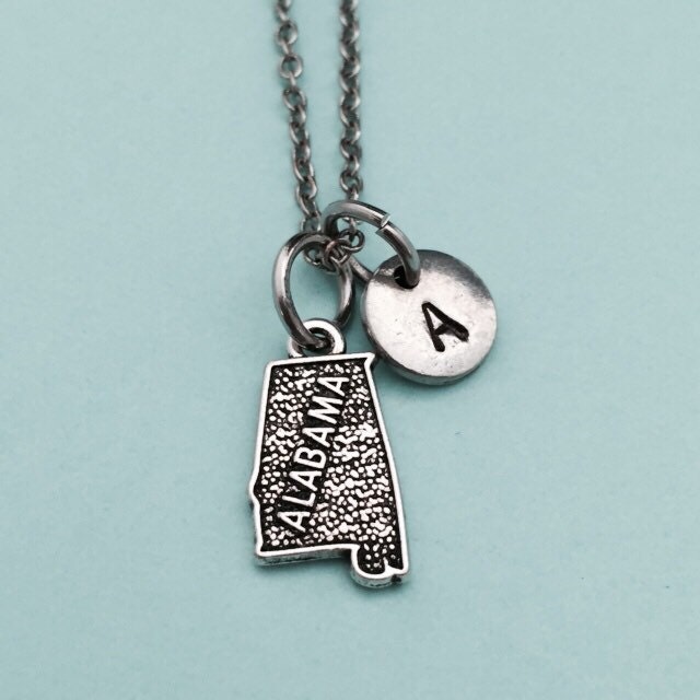 Alabama-Halskette, Alabama Charme, Staatliche Halskette, Personalisierte Erste Kette, Monogramm von Toodaughters