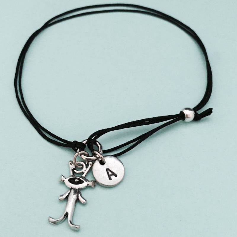 Alien Schnur Armband, Alien Bettelarmband, Verstellbare Personalisierte Initial, Monogramm von Toodaughters