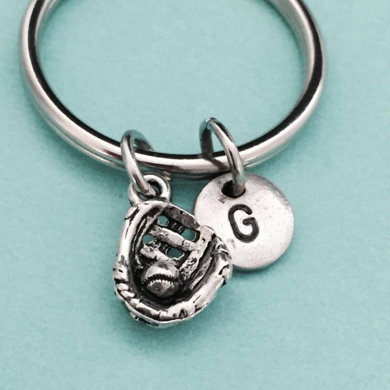 Baseball Handschuh Schlüsselanhänger, Charme, Sport-Schlüsselanhänger, Personalisierte Erste Ursprünglichen Angepasst, Monogramm von Toodaughters