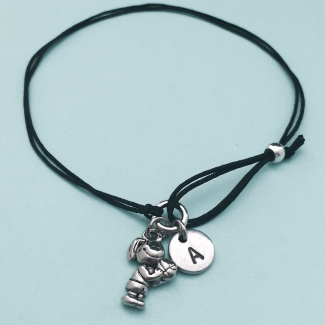 Basketball-Mädchen Schnur Armband, Bettelarmband, Verstellbare Personalisierte Initial, Monogramm Basketball-Mädchen Schnur Armband, Bettelarmband, Verstellbare Personalisierte Initial, Monogramm von Toodaughters