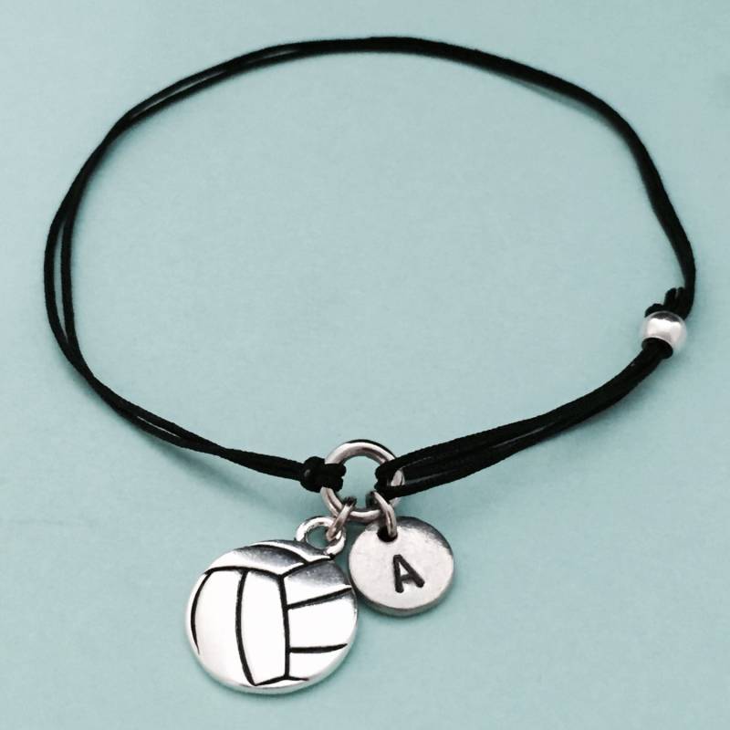 Beachvolleyball-Schnurarmband, Armbandvolleyball-Bettelarmband, Verstellbares Armband, Bettelarmband, Personalisiertes Initiale, Monogramm von Toodaughters