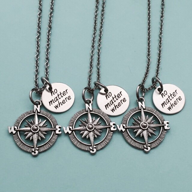 Beste Freund Halskette, Egal Wo, Abstand Kette, Bff Schwester, Freundschaft Schmuck, Personalisierte, Freund-Halskette von Toodaughters