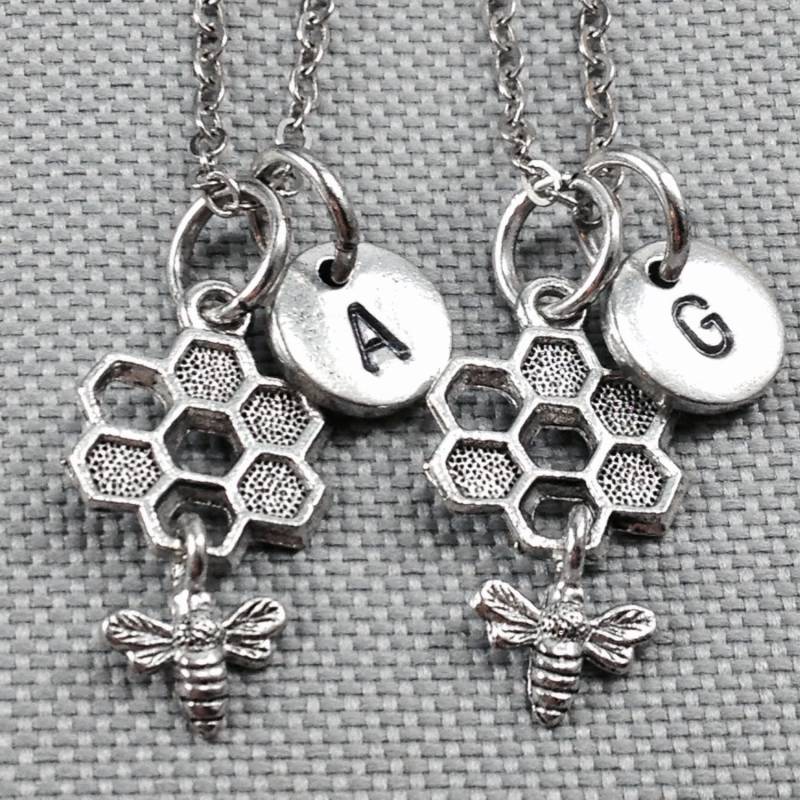 Beste Freund Halskette, Honig Kamm Biene Halskette Freundschaft, Bff Personalisierte von Toodaughters