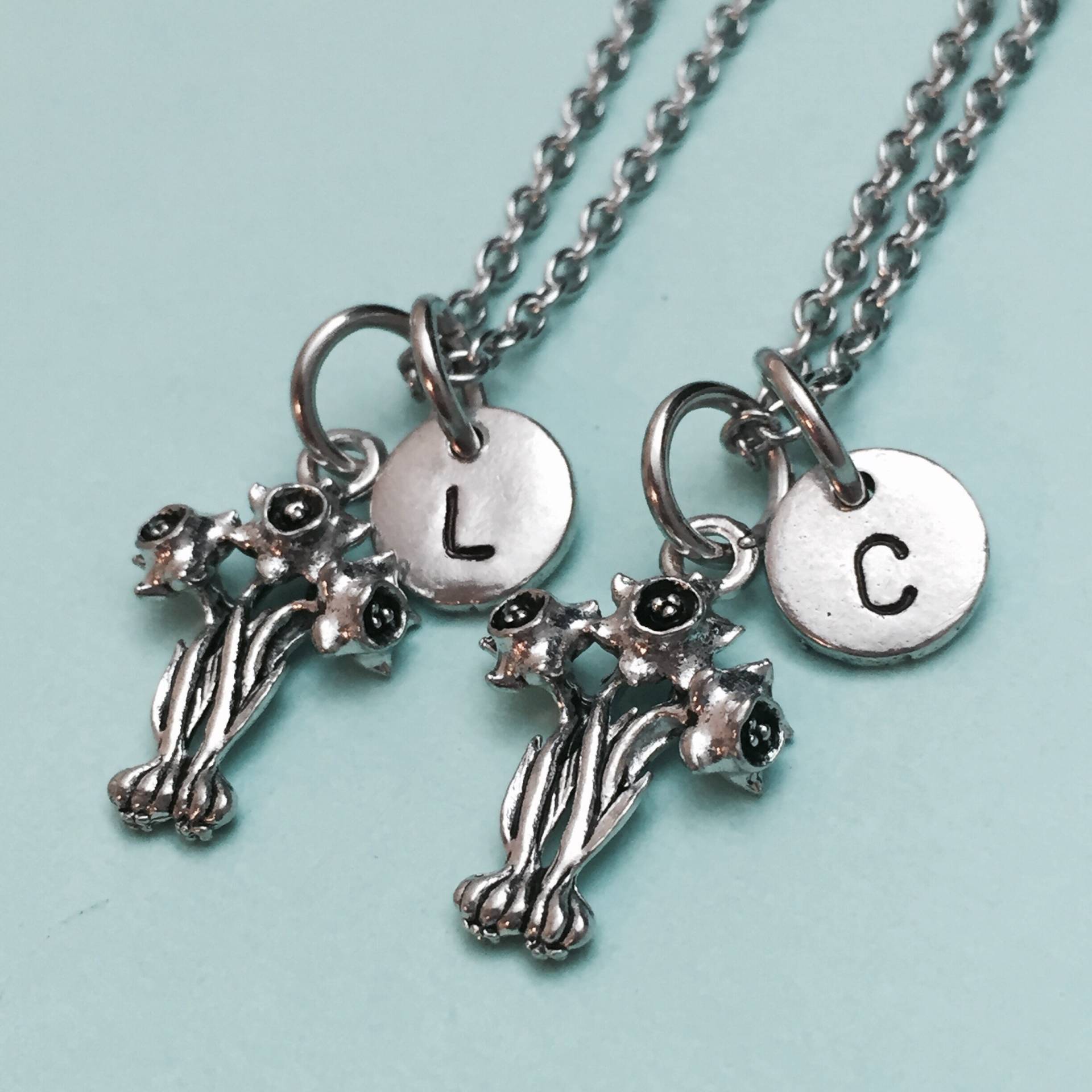 Beste Freundin, Narzissen-Kette, Blumenkette, Bff, Schwester, Freundschaft Schmuck, Personalisierte Halskette, Anfangsmonogramm von Toodaughters