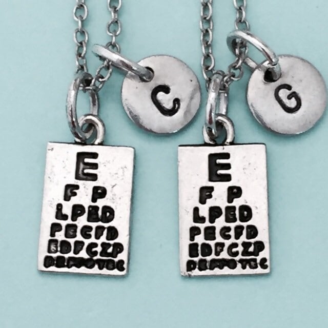 Besten Freund Halskette, Halskette Sehtafel, Diagramm Collier, Bff Schwester, Freundschaft Schmuck, Personalisierte Initial, Monogramm von Toodaughters