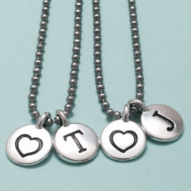 Besten Freund Halskette, Herz, Liebe, Bff Schwester, Freundschaft Schmuck, Personalisierte Initial, Monogramm von Toodaughters