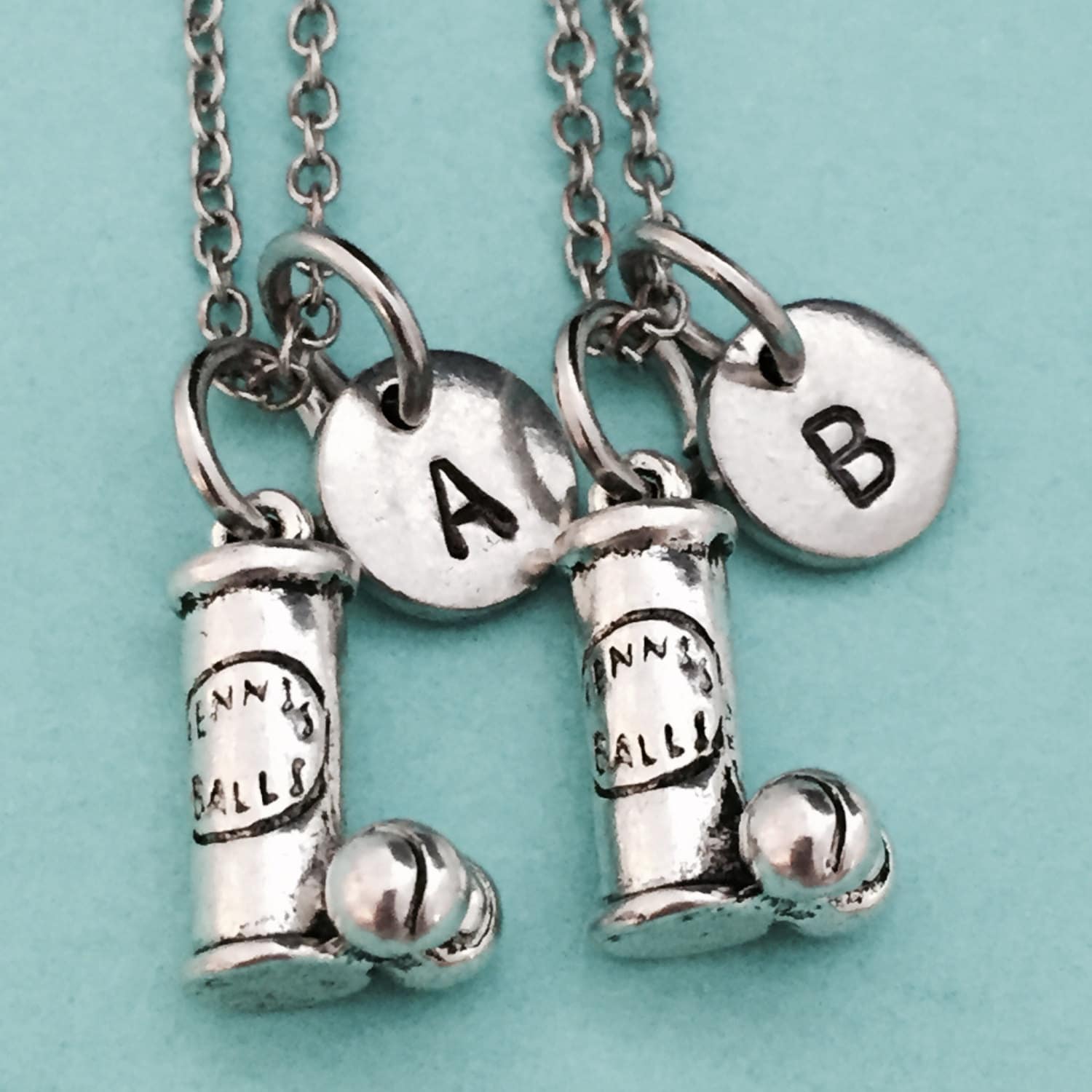 Besten Freund Halskette Können Tennisbälle, Tennis-Halskette, Bff Halskette, Schwester, Freundschaft Schmuck, Personalisierte, Initial, Monogramm von Toodaughters