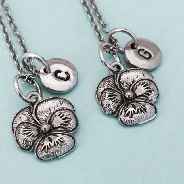 Bester Freund-Collier, Halskette, Bff Freundschaft, Schwester Blume Charme, Personalisiert, Freunde, Initial, Monogramm von Toodaughters