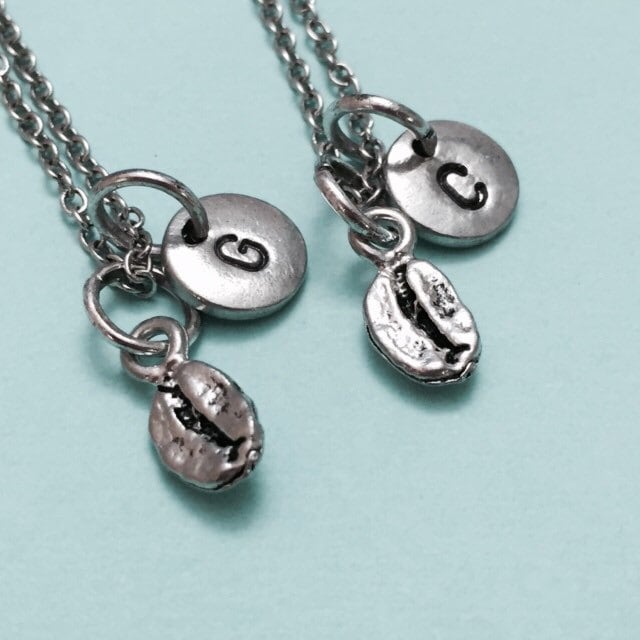 Bester Freund Collier, Halskette Kaffeebohne, Kaffee-Charme, Bff Halskette, Freundschaft, Schwester Freunde, Personalisierte, Ursprünglichen Charme von Toodaughters