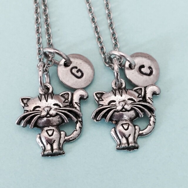 Bester Freund-Collier, Halskette Katze, Kätzchen, Bff Halskette, Freundschaft Schmuck, Schwester Collier, Freunde, Personalisierte, Ursprünglichen von Toodaughters