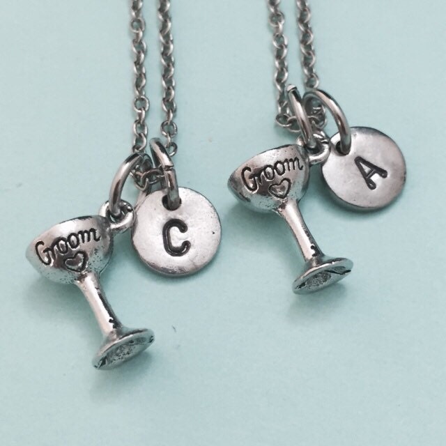 Bester Freund Halskette, Bräutigam Tasse Hochzeit, Bff Halskette Freundschaft Schmuck, Collier, Anfängliche Ursprünglichen Charme Zu Personalisieren von Toodaughters