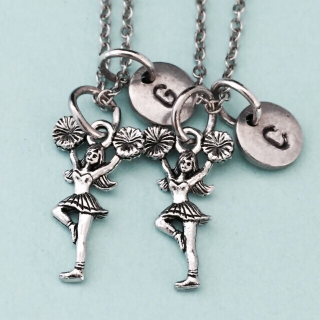 Bester Freund Halskette, Cheerleader-Collier, Halskette Sport, Bff Schwester, Freundschaft Schmuck, Personalisierte, Initial, Monogramm von Toodaughters