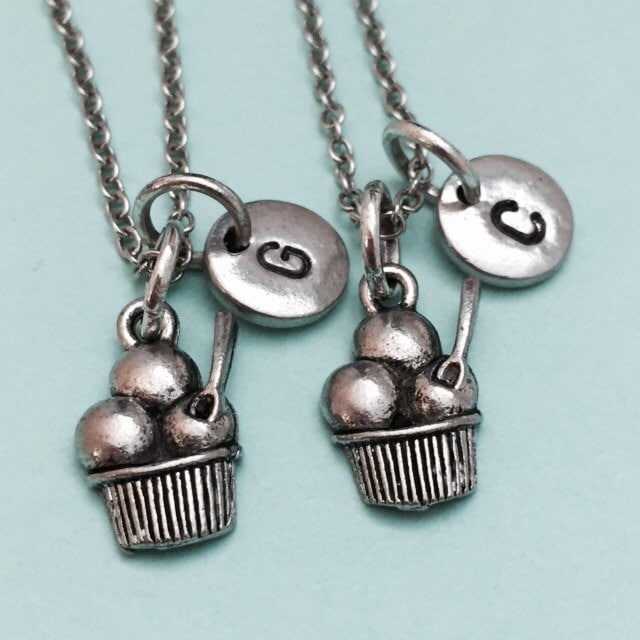 Bester Freund Halskette, Eis Eisbecher Eis-Collier, Bff Freundschaft Schmuck, Schwester, Freunde, Personalisiert von Toodaughters