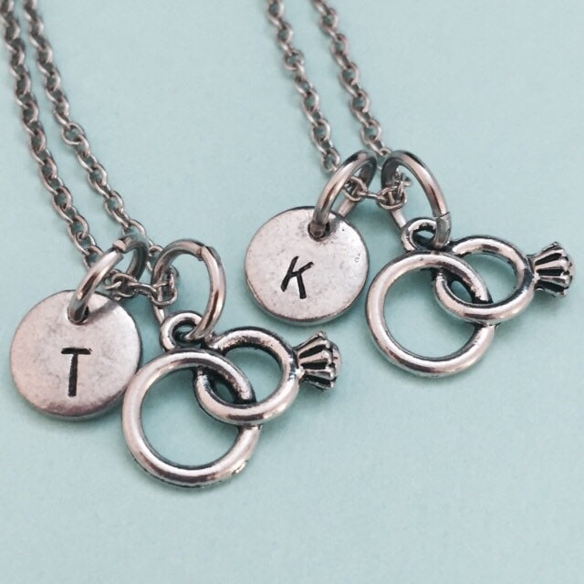 Bester Freund Halskette, Halskette Freundschaft Ehering Charm Ring Bff Ursprünglichen Charme Zu Personalisieren von Toodaughters