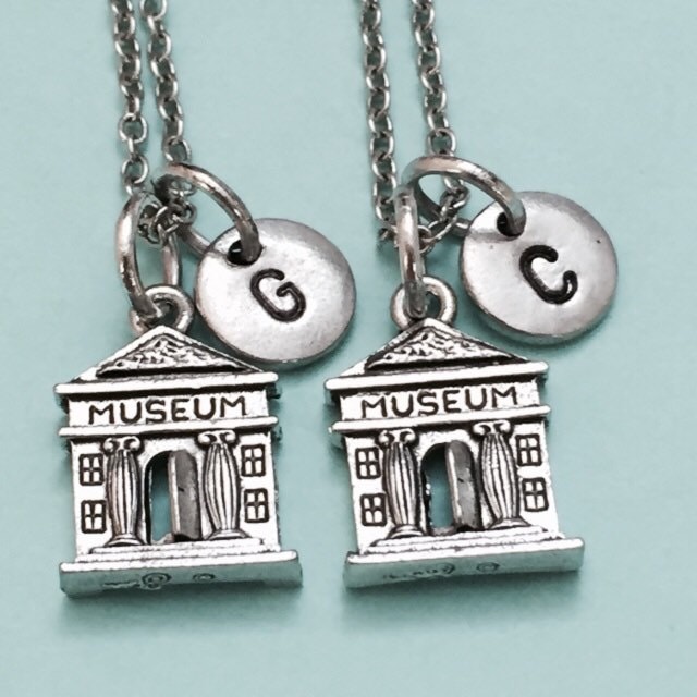 Bester Freund Halskette, Halskette Museum, Ausstellung Collier, Bff Schwester, Freundschaft Schmuck, Personalisieren, Paraphieren, Monogram von Toodaughters