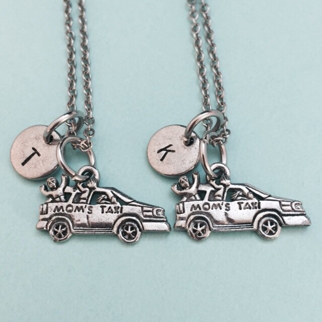 Bester Freund Halskette, Halskette Mutter, Auto-Schmuck, Bff Freundschaft Schmuck, Freunde, Personalisieren, Anfängliche Mama-Taxi von Toodaughters