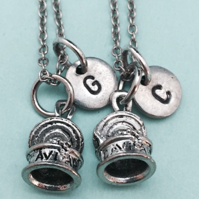 Bester Freund Halskette, Kaviar-Halskette, Halskette Essen, Bff Schwester, Freundschaft Schmuck, Personalisierte, Initial, Monogramm von Toodaughters