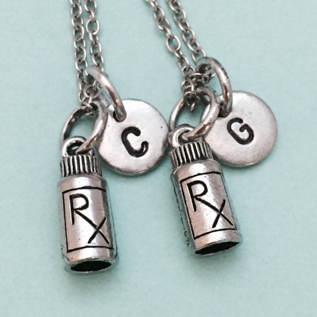Bester Freund-Halskette, Medizin-Flasche-Charme, Apotheker, Bff Halskette, Freundschaft Schmuck, Schwester, Freunde, Studenten, Ursprünglichen Charme von Toodaughters