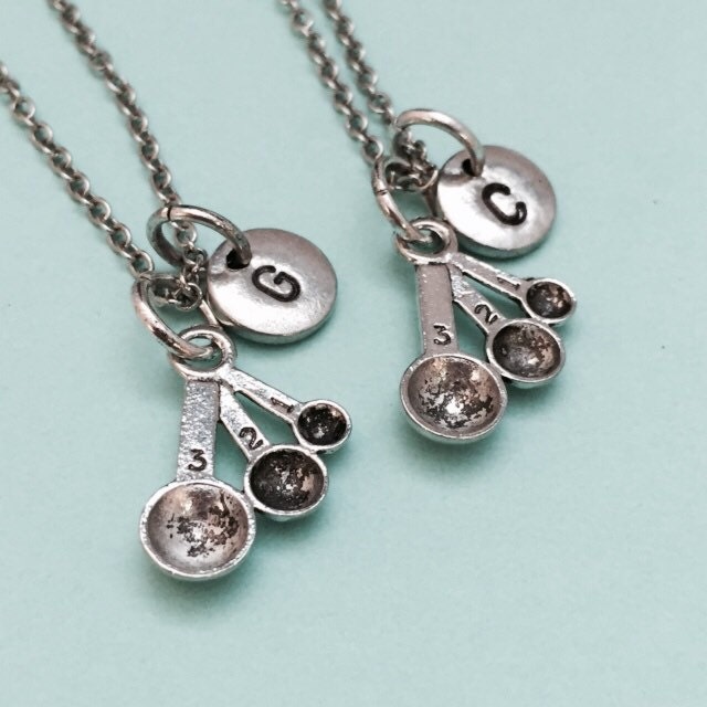 Bester Freund-Halskette, Mess-Löffel-Halskette, Halskette, Bff Freundschaft Schmuck, Schwester, Freunde, Bäckerei Personalisierte Halskette von Toodaughters