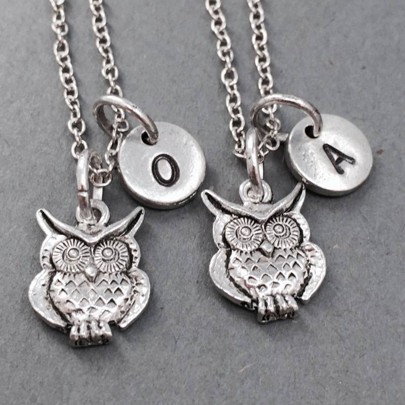 Bester Freund Halskette, Schwester Eule Halskette Vogel, Schmuck Freundschaft, Bff Silber von Toodaughters