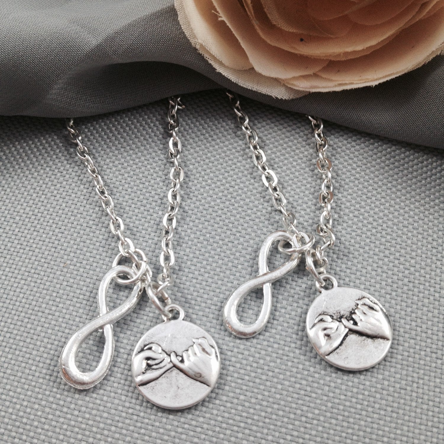 Bester Freund Halskette, Schwester Pinky Versprechen Unendlich Bff Halskette Collier, Freundschaft, Schwören von Toodaughters