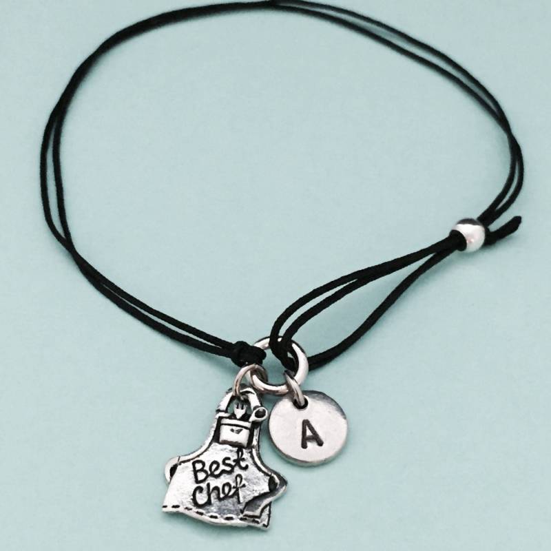 Bester Koch Schürze Schnur Armband, Beste Bettelarmband, Verstellbare Personalisierte Initial, Monogramm von Toodaughters