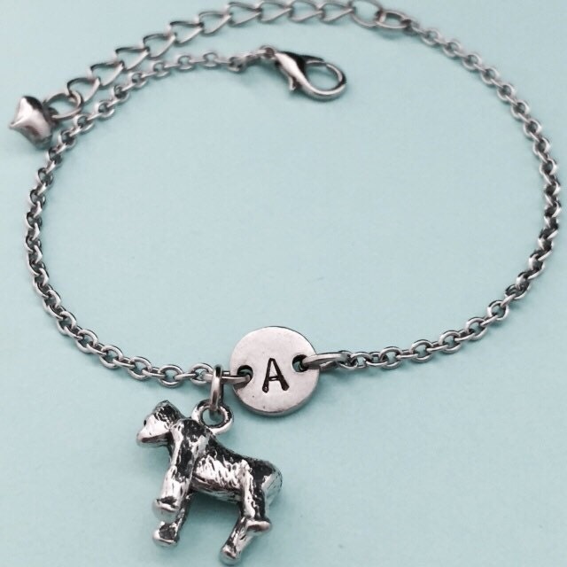 Bettelarmband Gorilla, Gorilla Charme, Verstellbare Armband, Tier, Personalisierte Erste Monogramm von Toodaughters