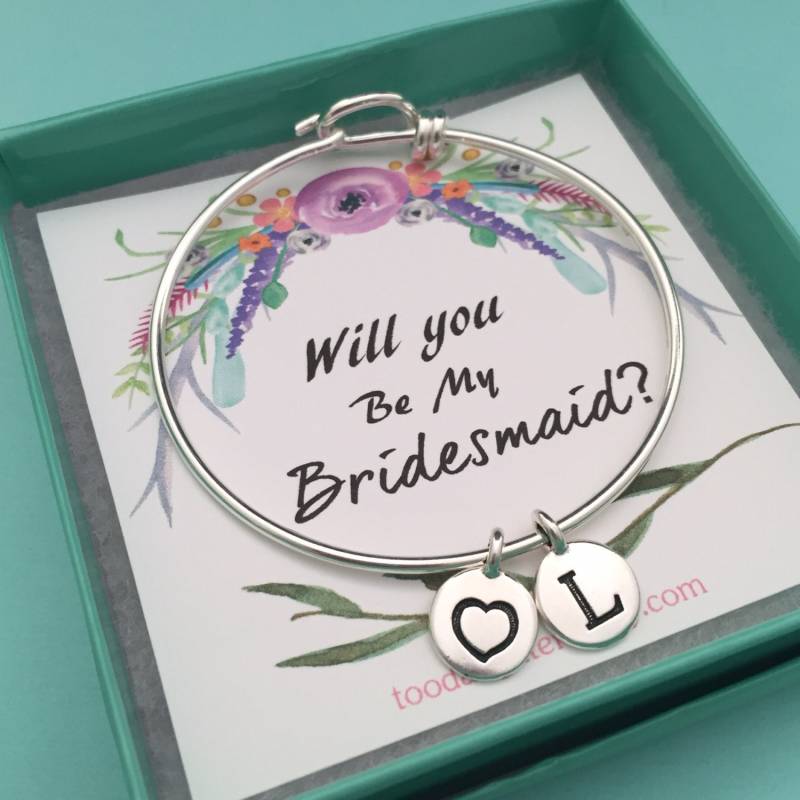 Brautjungfer Armreif, Armband, Einladung, Box, Schmuck, Werden Meine Brautjungfer, Hochzeitsgesellschaft Geschenk, Geschenk von Toodaughters