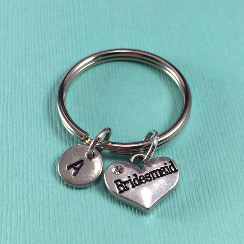 Brautjungfer Schlüsselbund, Geschenk Für Personalisierte Schlüsselanhänger, Initial, Brautjungfer, Brautjungfern, Partei Hochzeitsgeschenk von Toodaughters