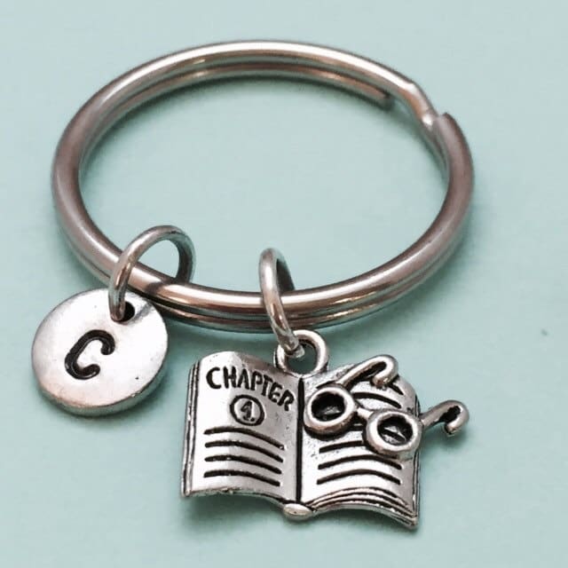 Buch-Schlüsselbund, Buch Charme, Lesen Schlüsselbund, Personalisierte Schlüsselanhänger, Anfängliche Ursprünglichen Monogramm von Toodaughters