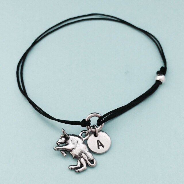 Bull Schnur Armband, Bettelarmband Bull, Verstellbare Bettelarmband, Personalisierte Erste Monogramm von Toodaughters