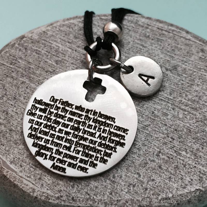 Das Vaterunser Schnurarmband, Bettelarmband, Einstellbar, Personalisierte Armband, Monogramm von Toodaughters