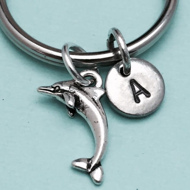 Delphin-Schlüsselanhänger, Delphin Charm, Tier Keychain, Personalisierte Schlüsselanhänger, Anfängliche Schlüsselbund, Ursprünglichen Charme von Toodaughters