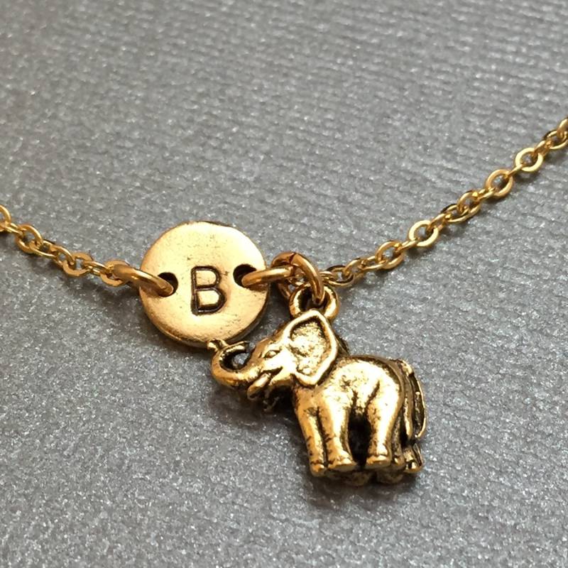 Elefant Charm Charm, Zieharmband, Tier, Personalisiertes Armband, Anfängliche Monogramm von Toodaughters