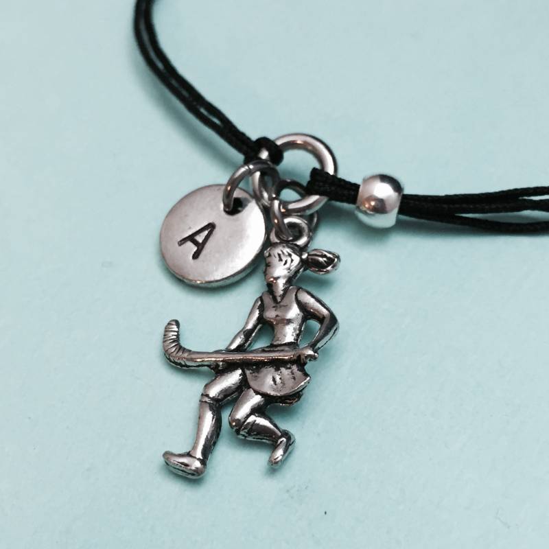 Fangen Sie Hockey Spieler Armband, Fangen Hockey-Spieler-Charm-Armband, Verstellbares Personalisierte Armband Anfangsmonogramm von Toodaughters